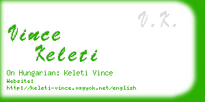 vince keleti business card